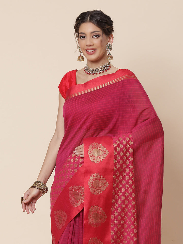 Zari Border Cotton Woven Saree