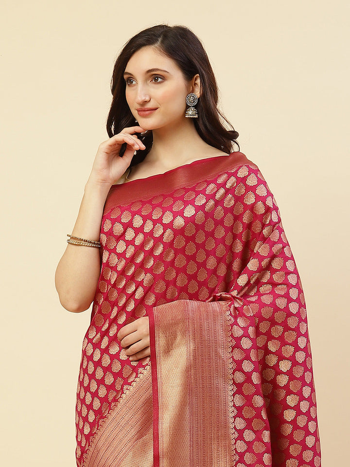 Zari Booti Border Woven Art Handloom Saree