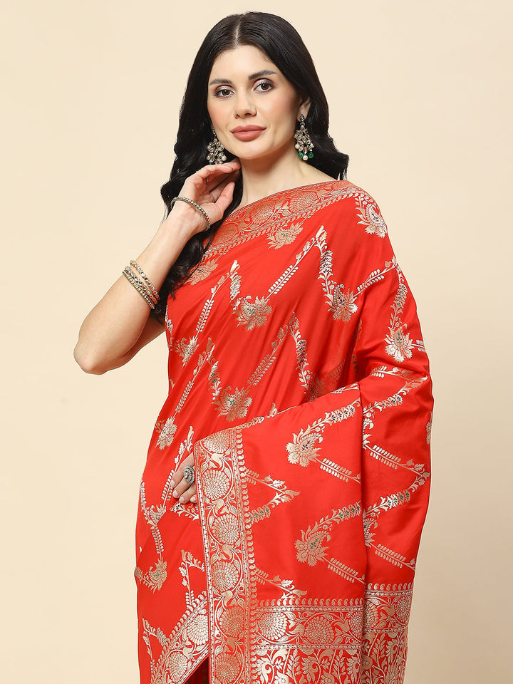 Zari Jaal Woven Art Silk Banarsi Saree
