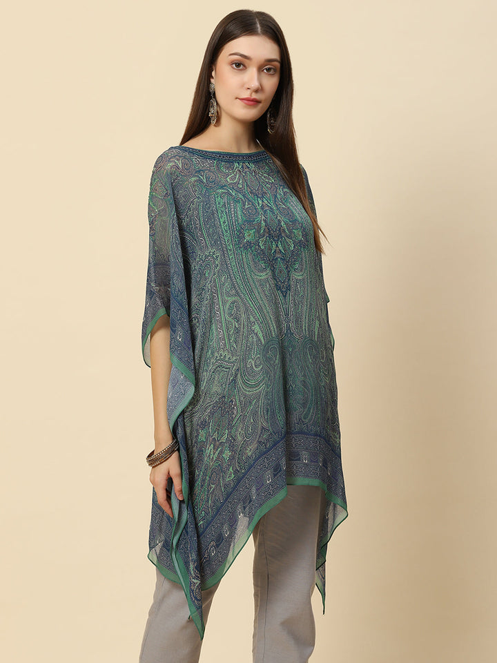 Digital Printed Georgette Kaftan Kurta