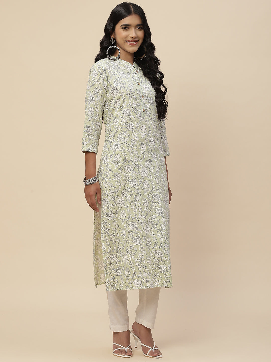 Floral Printed Cotton Kurta
