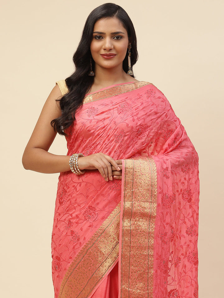 Swarovski Embroidered Handloom Saree