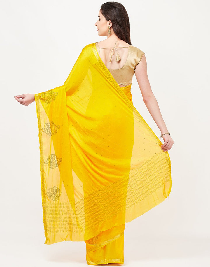 Mustard Art Crepe Saree