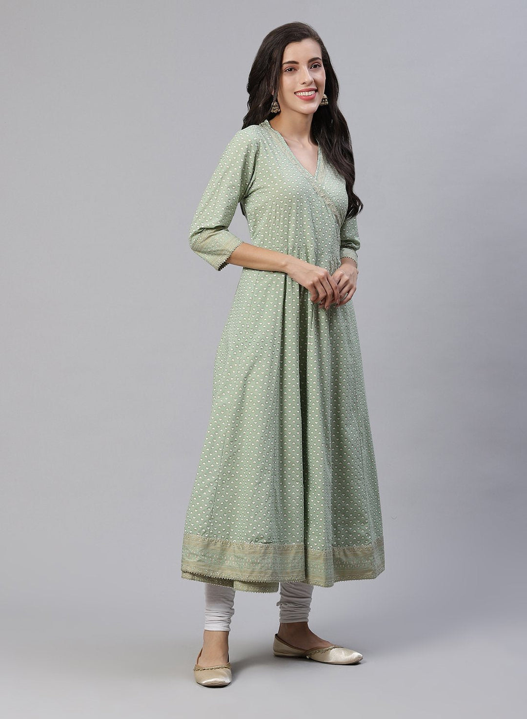 Cotton Printed Angrakha Kurti