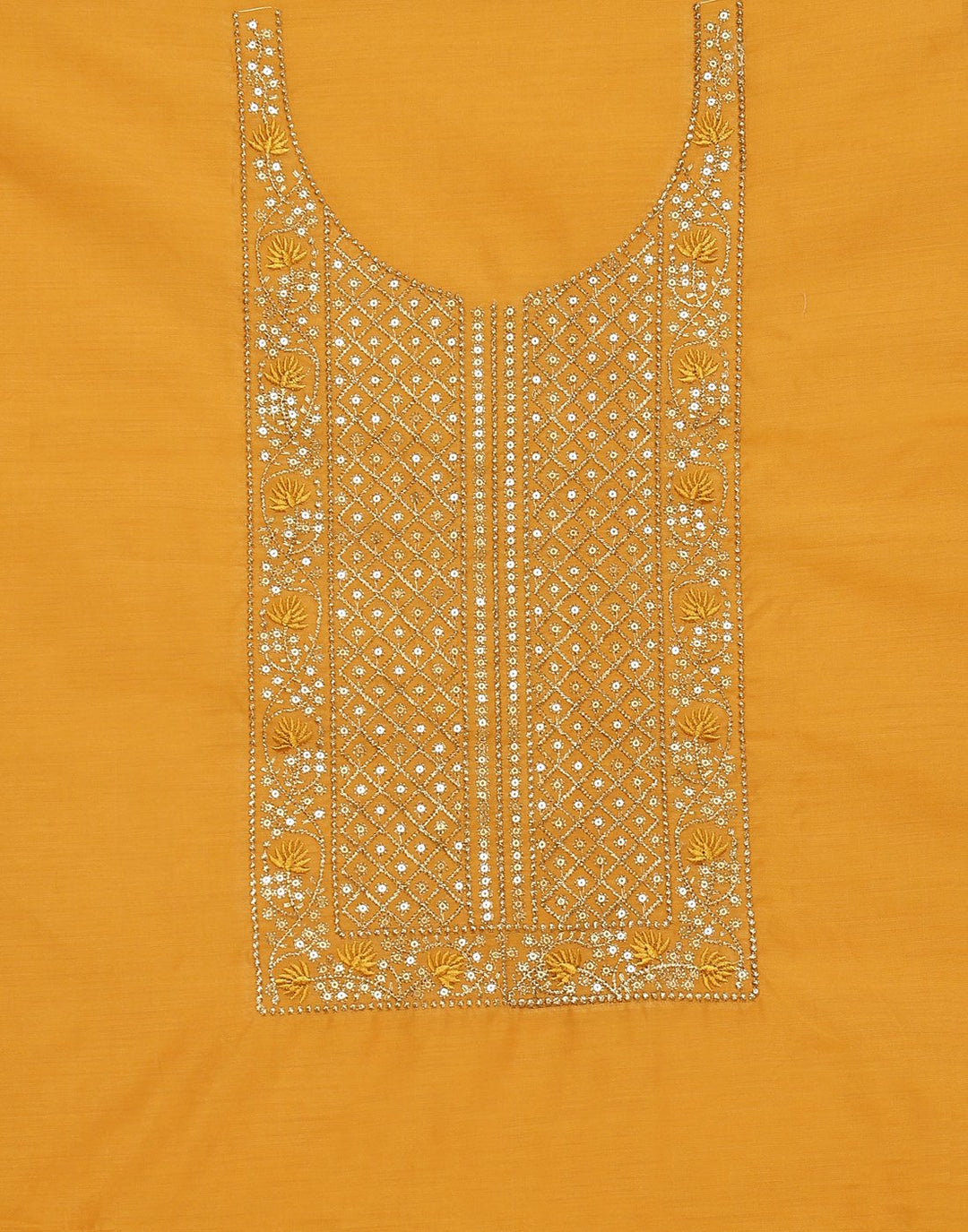 Embroidered Art Georgette Suit Piece With Chiffon Dupatta