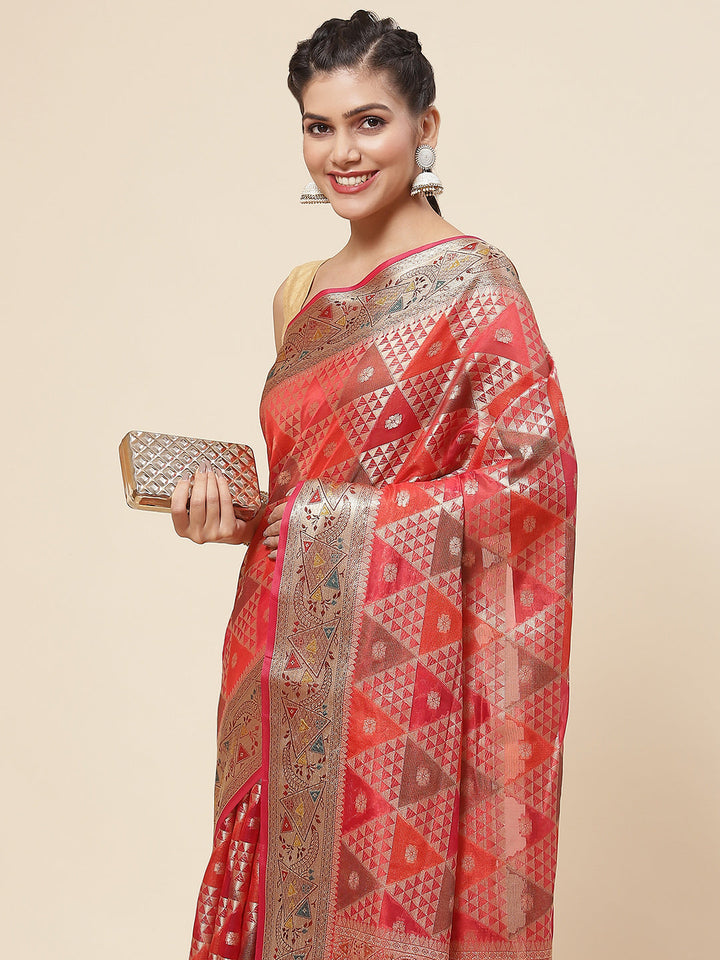 Zari Jaal Woven Cotton Saree