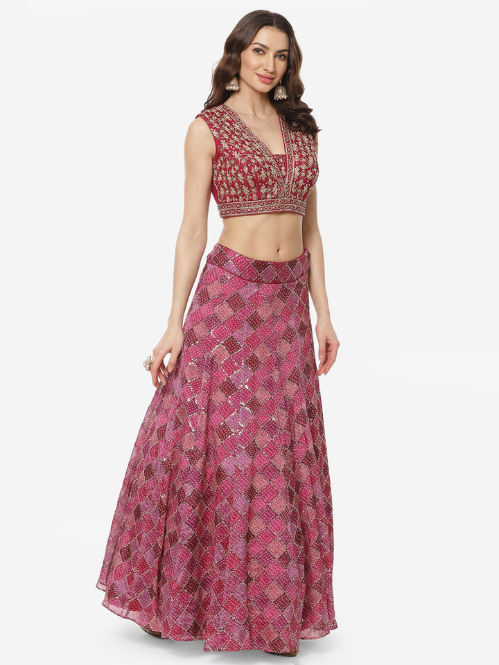 Sequence Georgette Lehenga With Choli And Net Dupatta