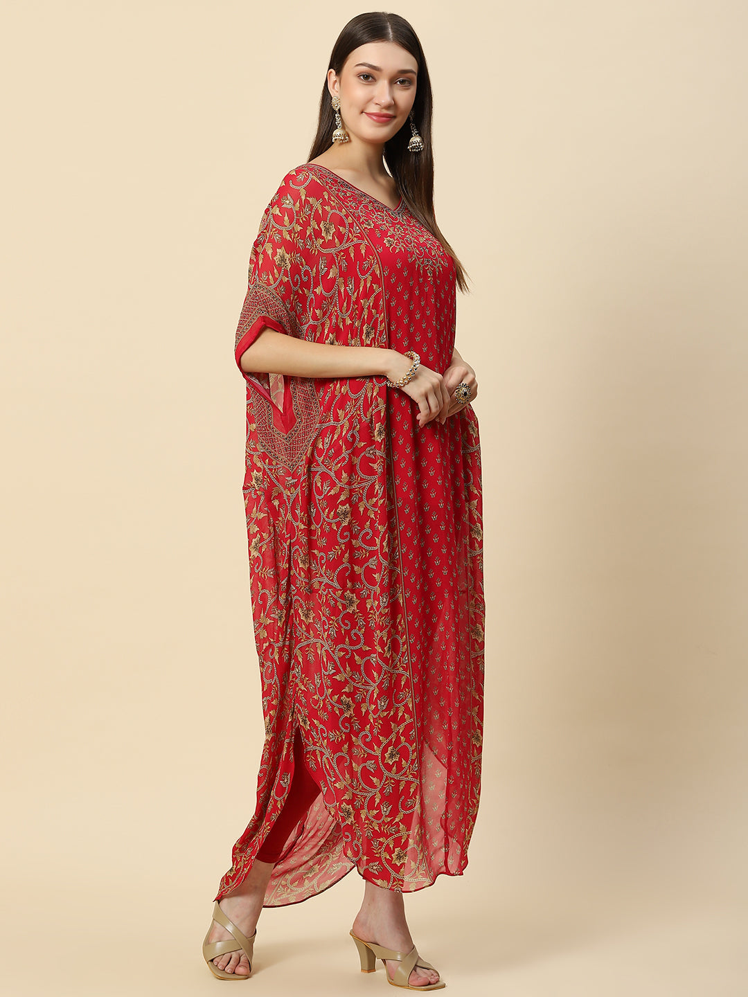 Digital Printed Georgette Kaftan Kurta