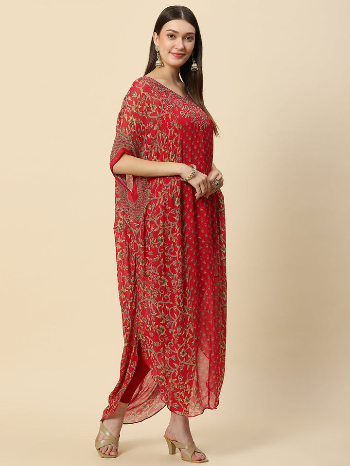 Digital Printed Georgette Kaftan Kurta