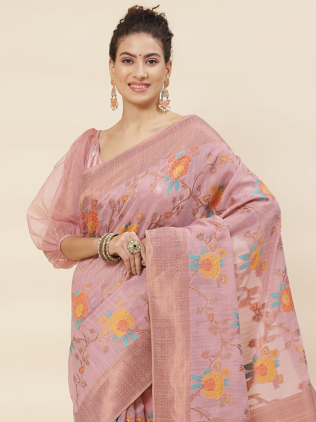Zari Jaal Woven Cotton Saree