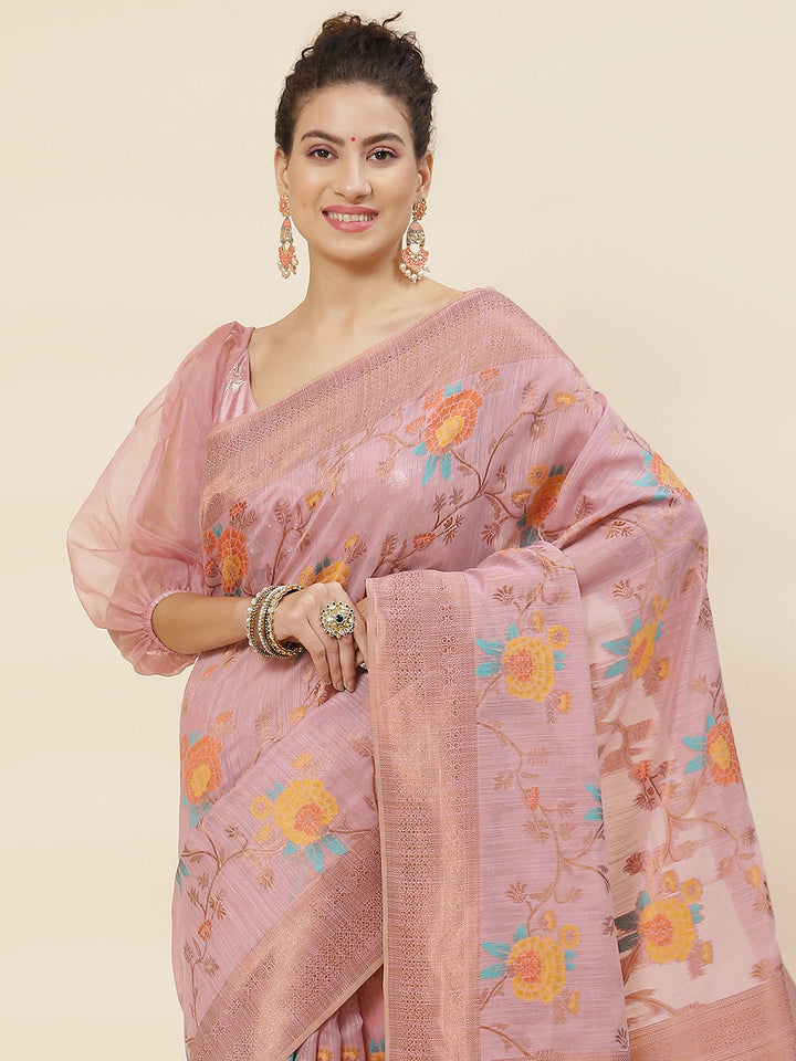 Zari Jaal Woven Cotton Saree