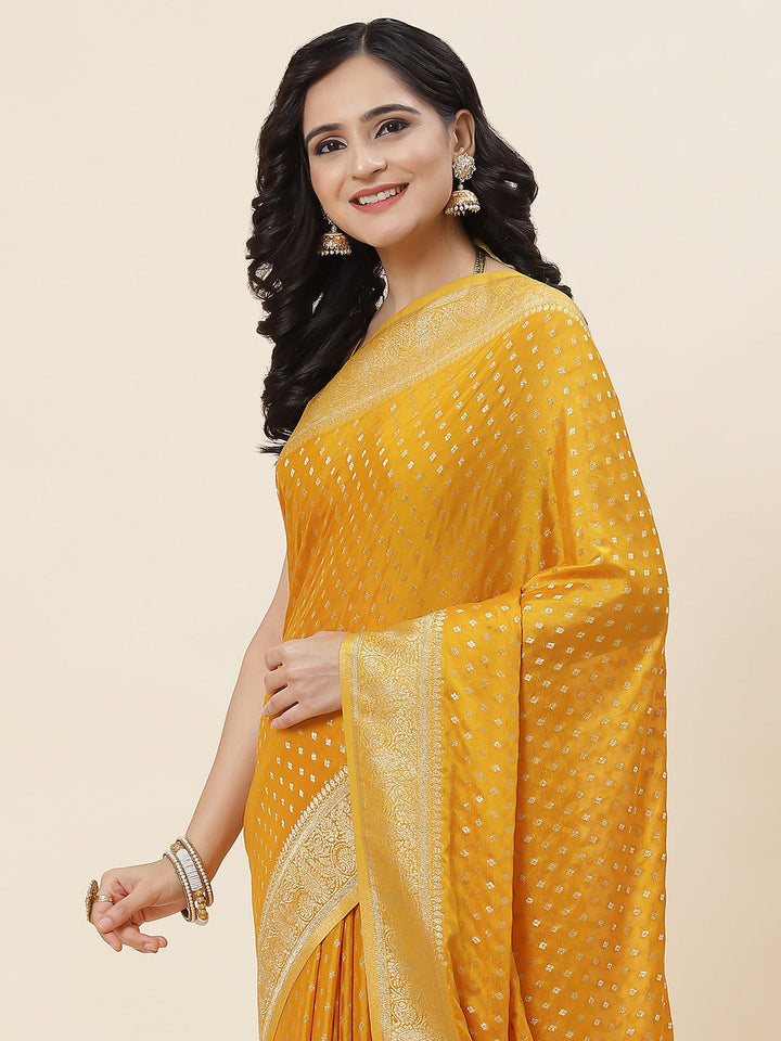 Zari Border Plain Crepe Saree