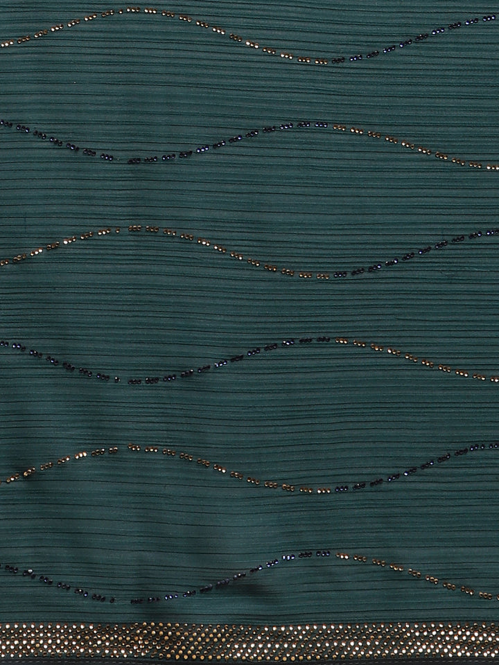Stone Work Chiffon Embroidered Saree