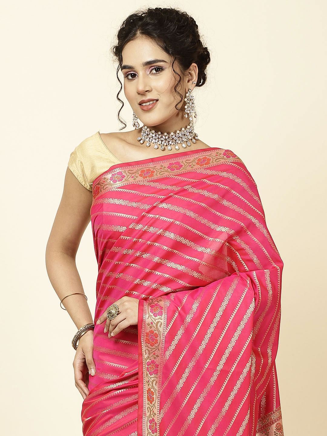 Zari Jaal Woven Cotton Saree