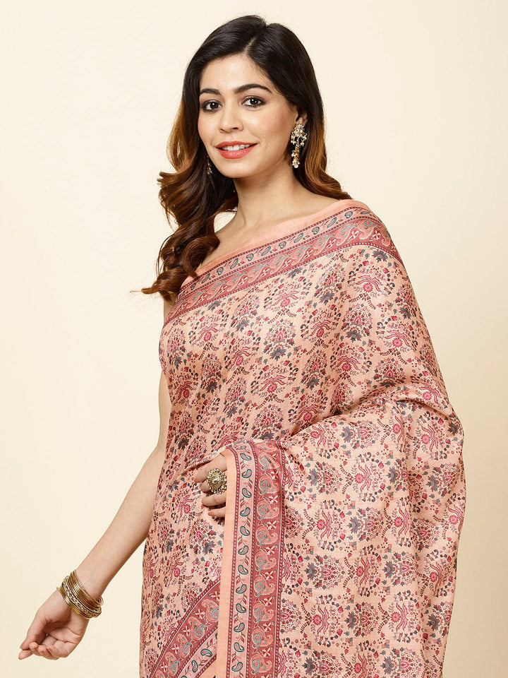 Printed Tussar Saree