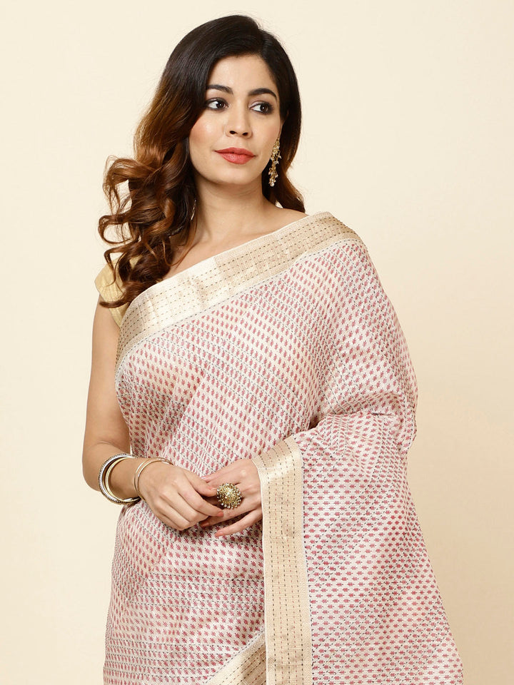 Printed Tussar Saree