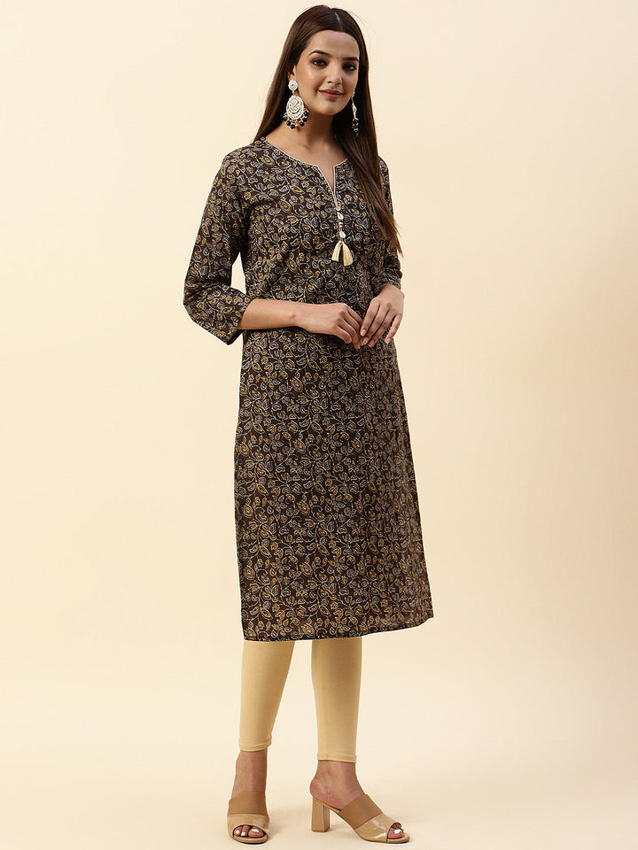 Floral Printed Cotton Kurta