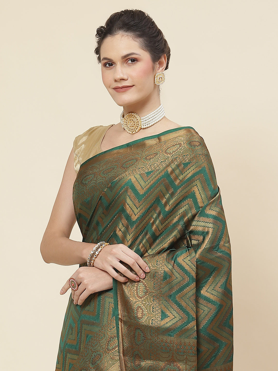 Leheriya Pattern Woven Handloom Saree