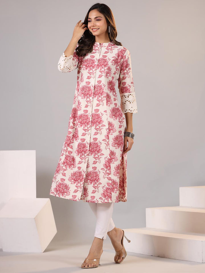 Floral Printed Cotton Kurta