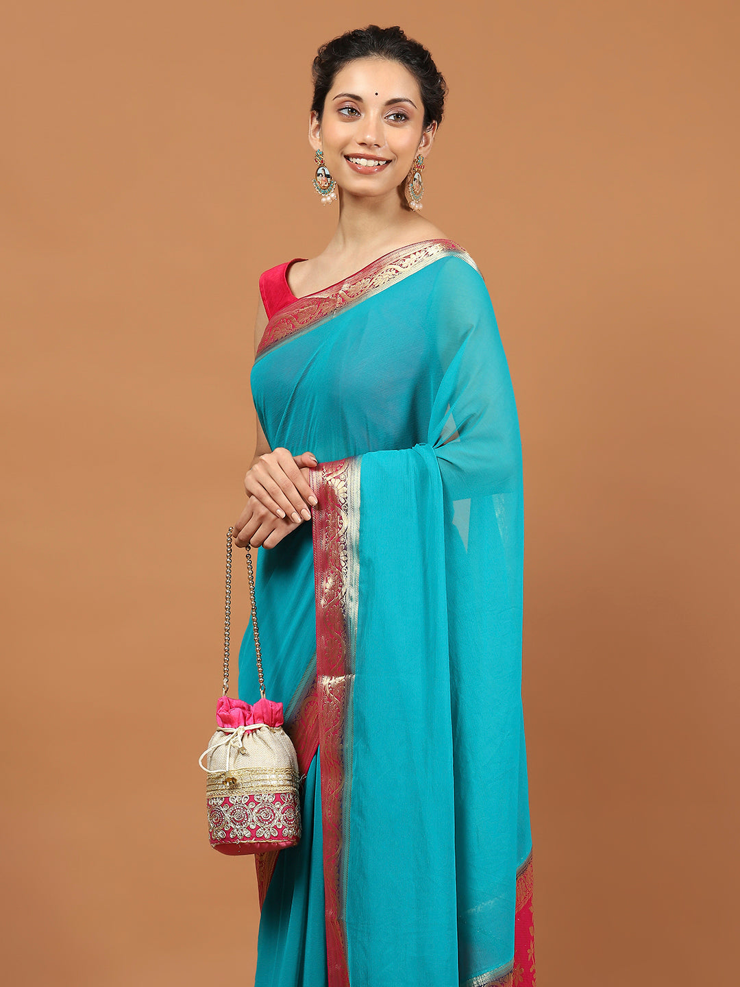 Zari Border Woven Art Silk Saree