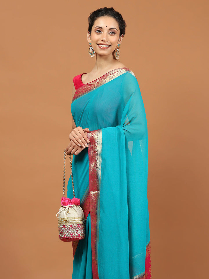 Zari Border Woven Art Silk Saree