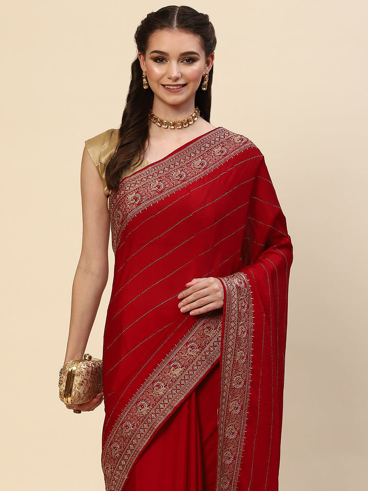 Swarovski Embroidered Georgette Saree