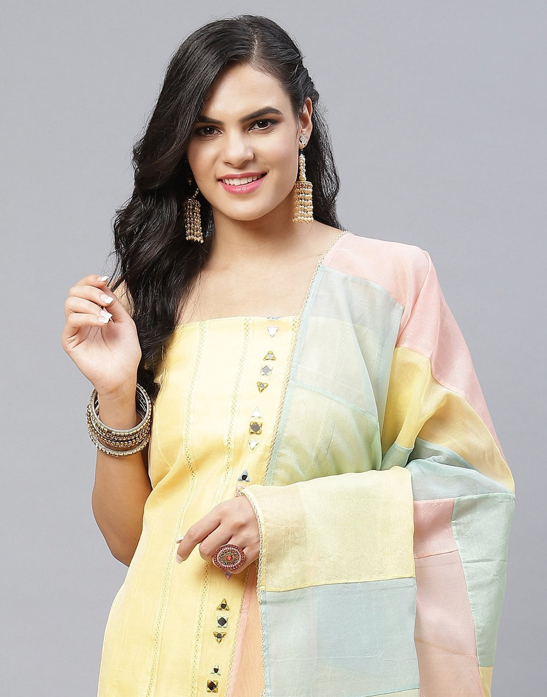 Chanderi Embroidered Suit Piece