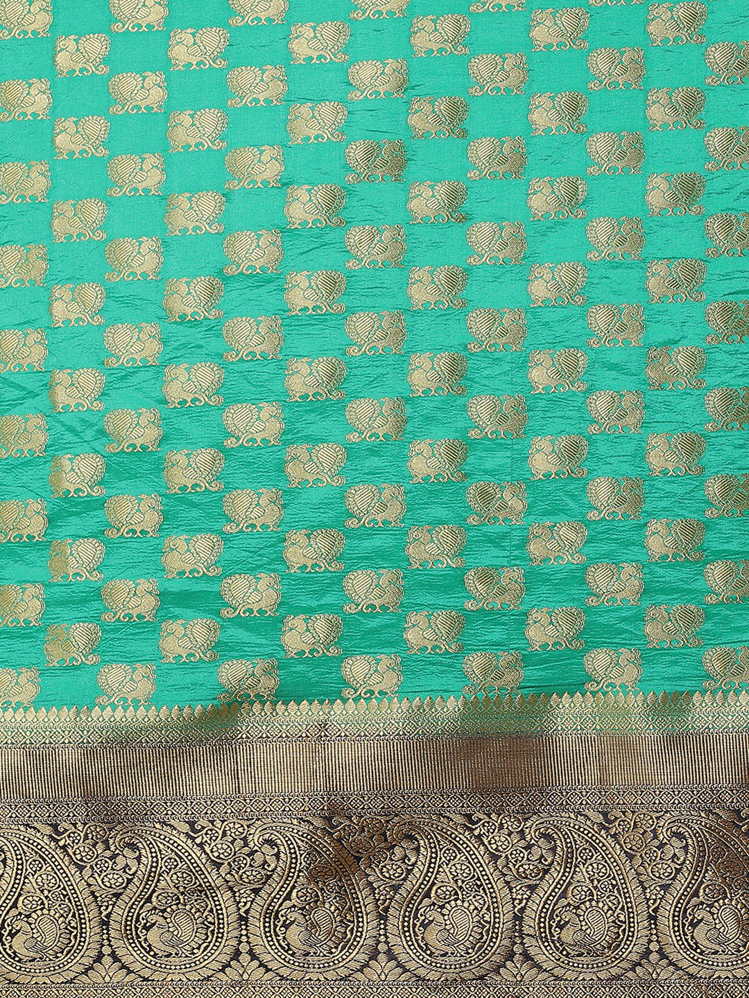 Zari Border Booti Art Handloom Woven Saree