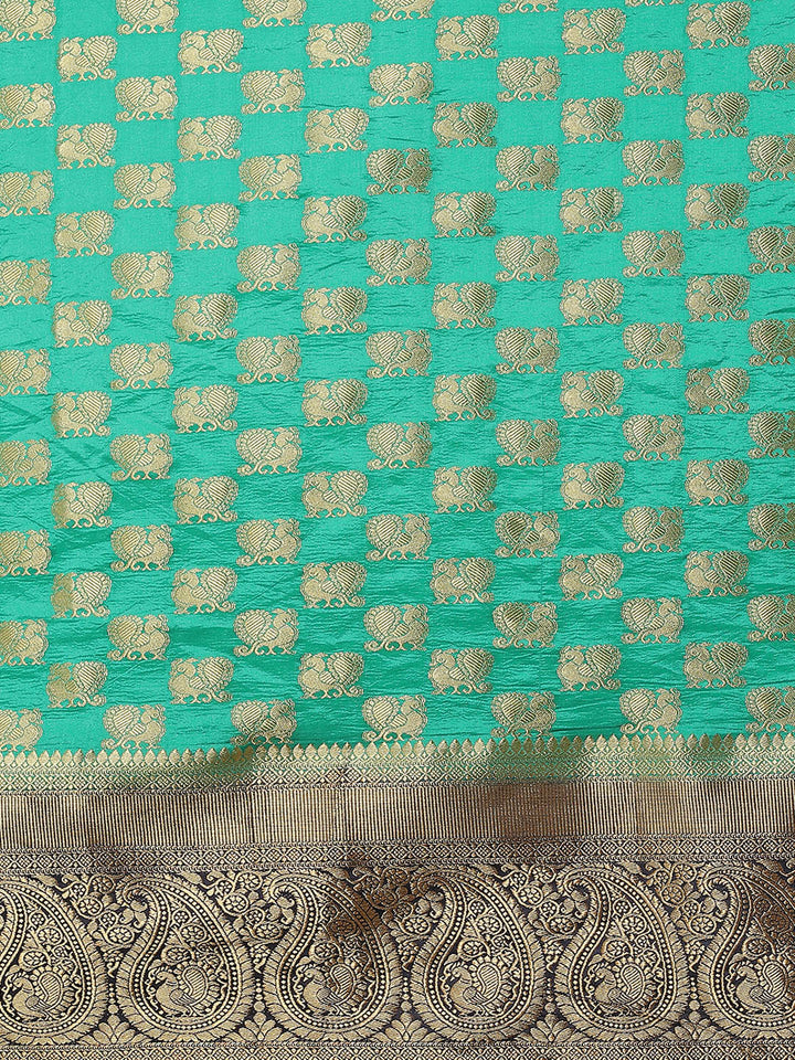 Zari Border Booti Art Handloom Woven Saree
