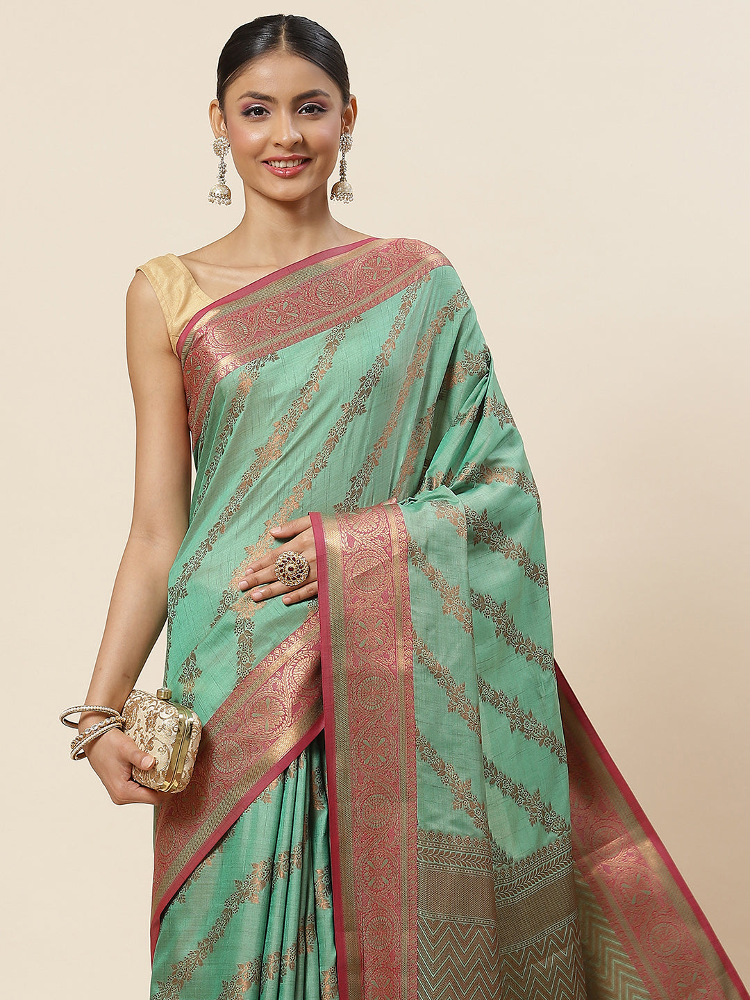 Zari Jaal Woven Handloom Saree