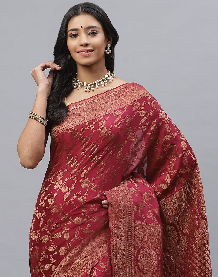 Antiq Zari Jaal Crepe Saree