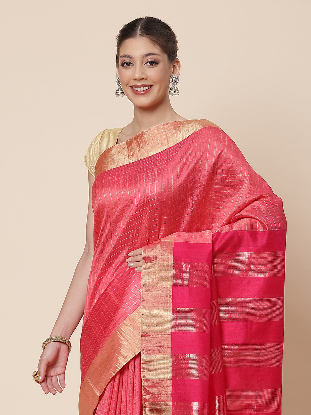 Zari Jaal Handloom Woven Saree