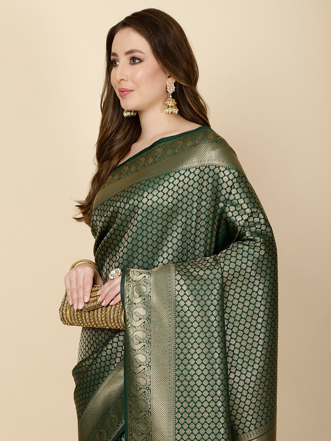 Brocade Zari Jaal Handloom Woven Saree
