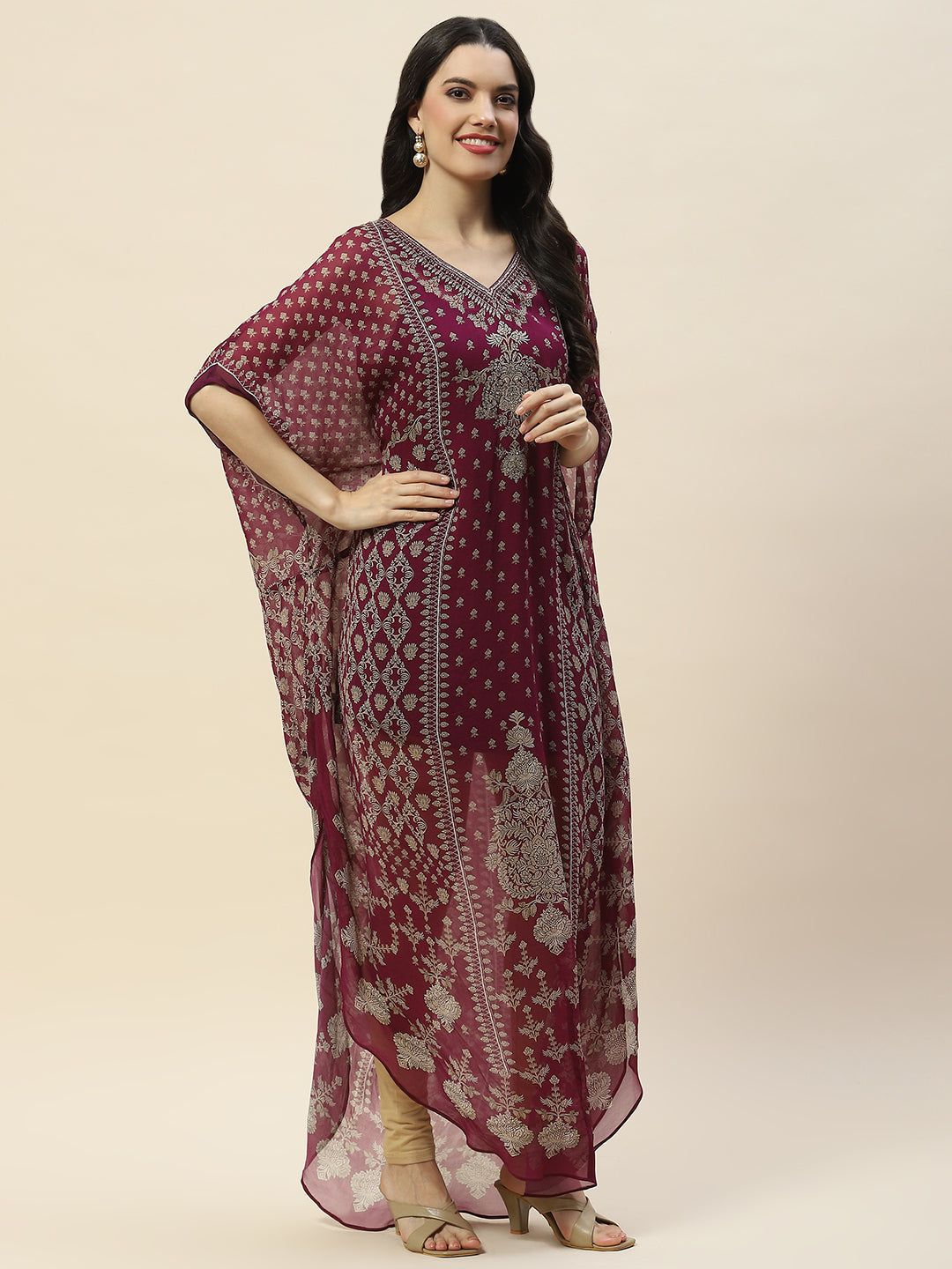 Digital Print Georgette Kaftan Kurta