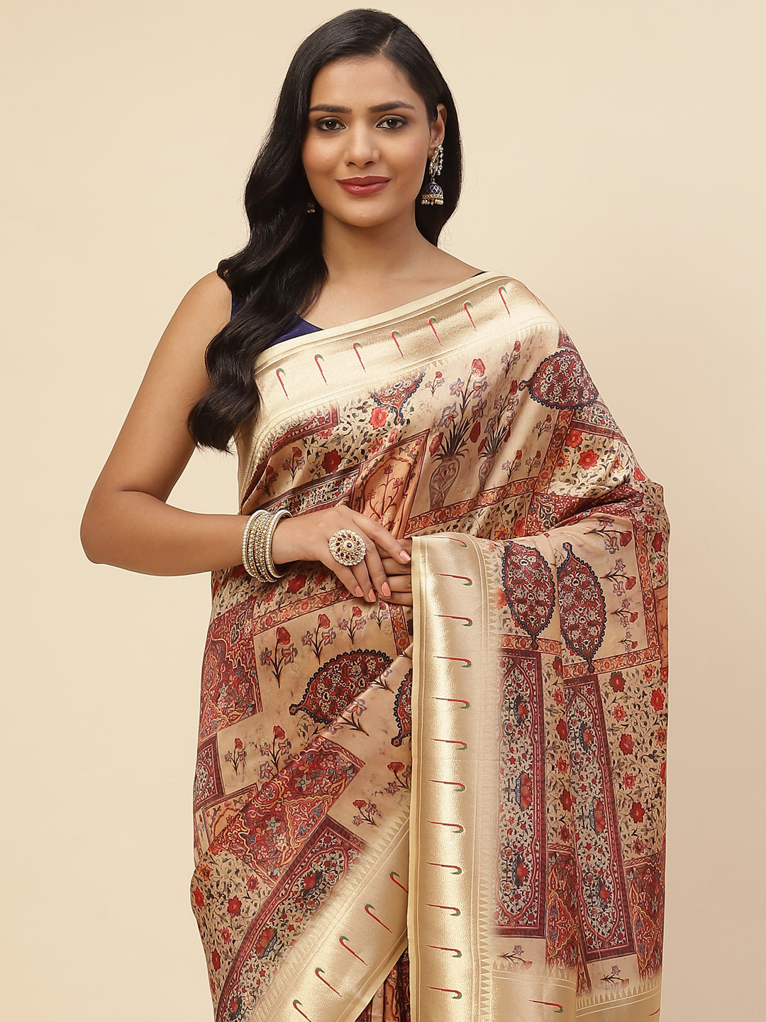 Digital Printed Satin Saree