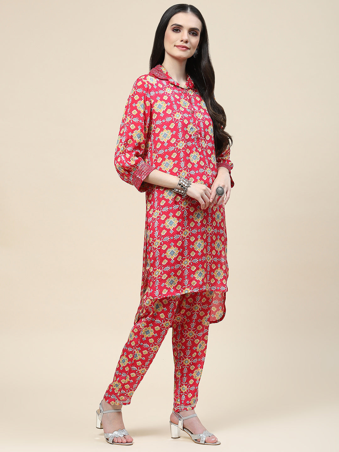 Printed Cotton Kurti With Pants