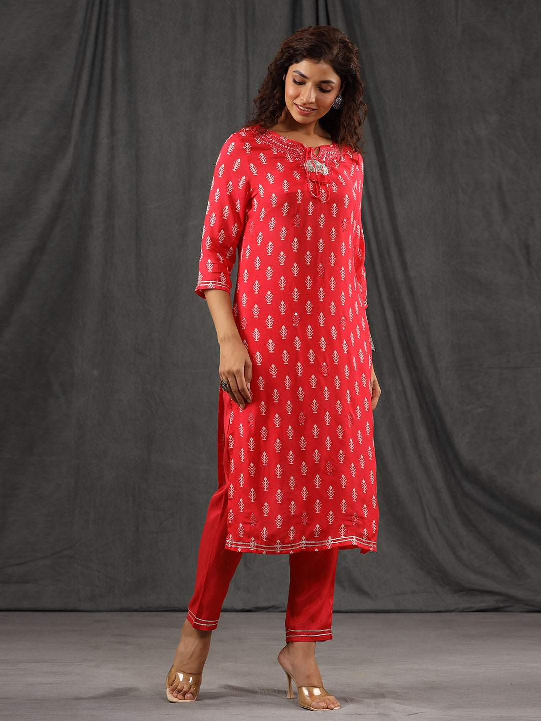 Printed Muslin Kurta With Pants