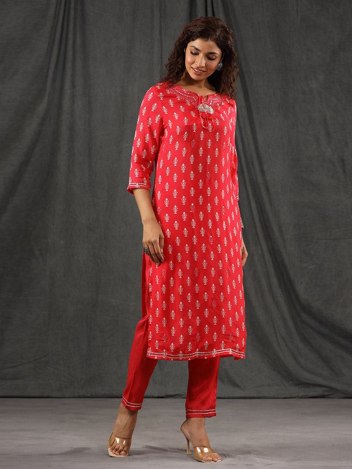Printed Muslin Kurta With Pants