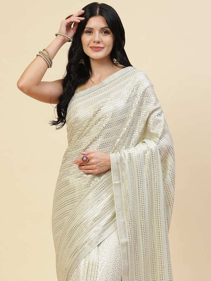 Sequin Embroidered Georgette Saree