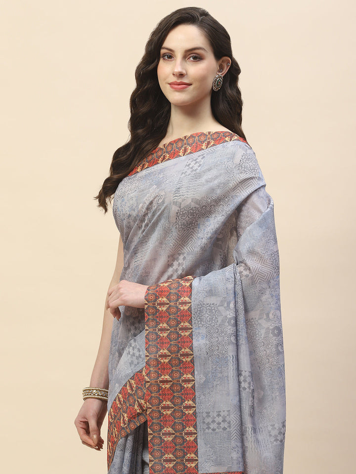 Digital Printed Handloom Saree