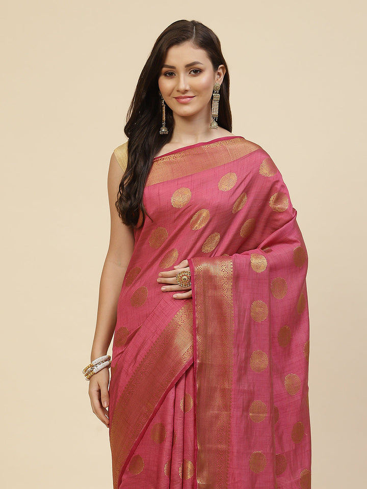 Zari Border Booti Handloom Woven Saree