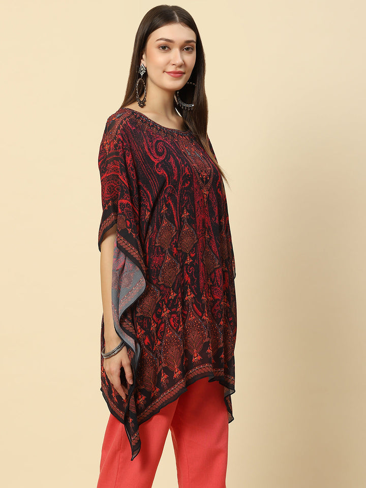 Digital Printed Georgette Kaftan Kurta