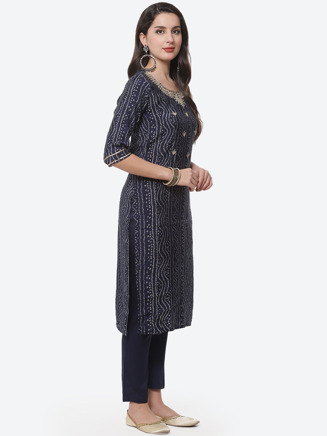 Cotton Muslin Printed Kurti With Pant And Dupatta