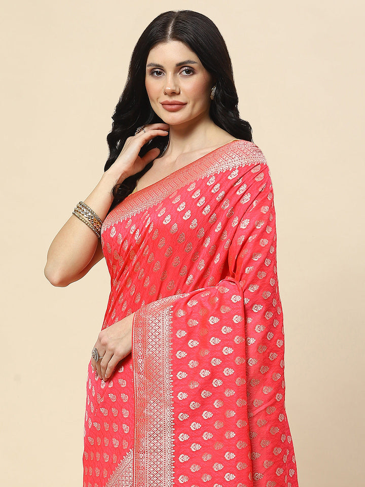 Zari Booti Woven Art Silk Banarsi Saree