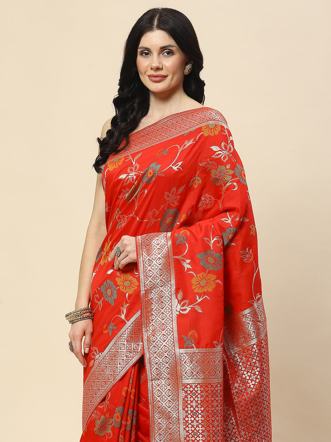 Zari Jaal Woven Art Silk Banarsi Saree