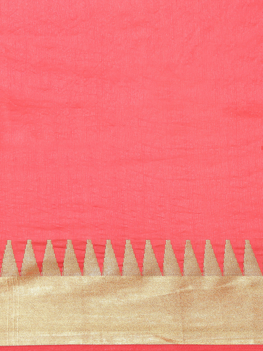 Plain Art Handloom Saree with  Temple Border