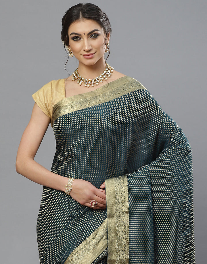 Crepe Saree with Zari Booti Design