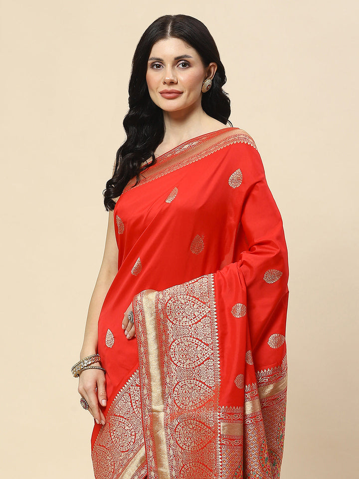 Zari Booti Woven Art Silk Banarsi Saree