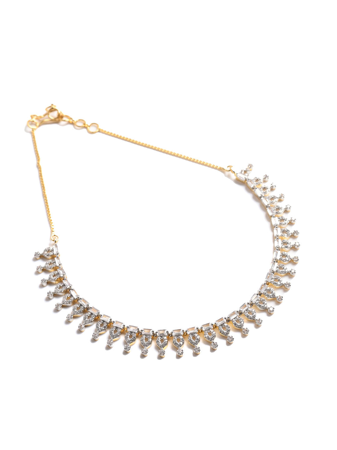 Silver AD Necklace Set With Earrings