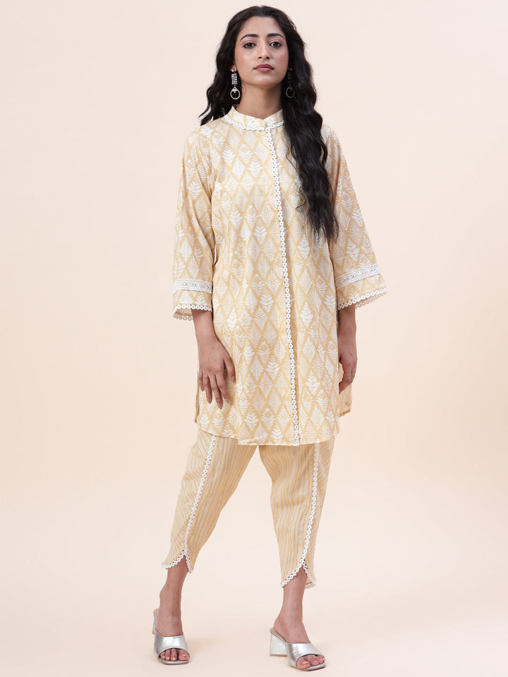 Printed Cotton Kurti With Dhoti Pants